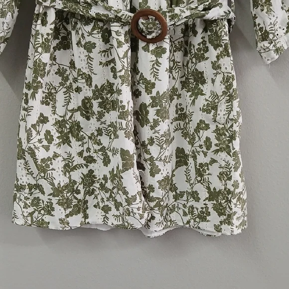 Zara White and Green Floral Blouse - Picture 3 of 9